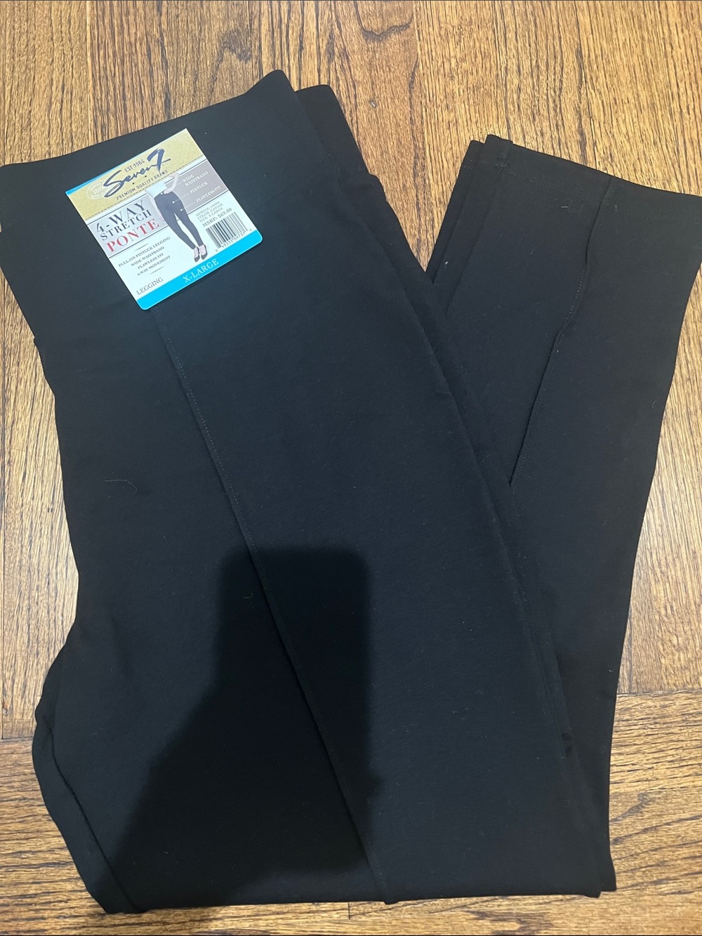 Seven7 Women’s Black 4 way Stretch Ponte Pintuck Pants